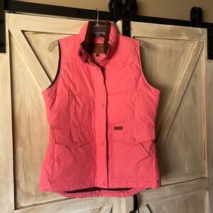 Outback Trading Company Down Vest Pink Brown Small
